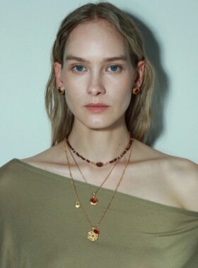 原创设计护身符系列马鞍扣八字纹紫气东来串珠项链天然石高级感