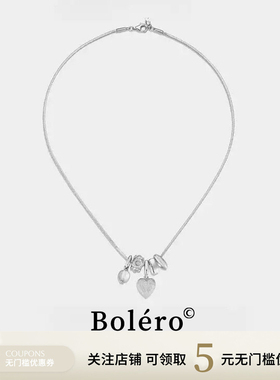 爱心山茶花项链原创小众锁骨链