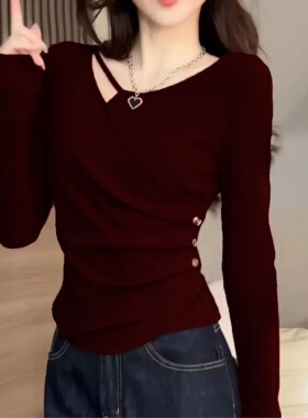 夏季韩版纯棉T恤女短袖美式蓝色辣妹修身显瘦露脐复古短款潮上衣