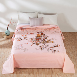 金凤凰/民光上海老式复古中式1.5m1.8m纯棉凤凰手工国民床单丝光