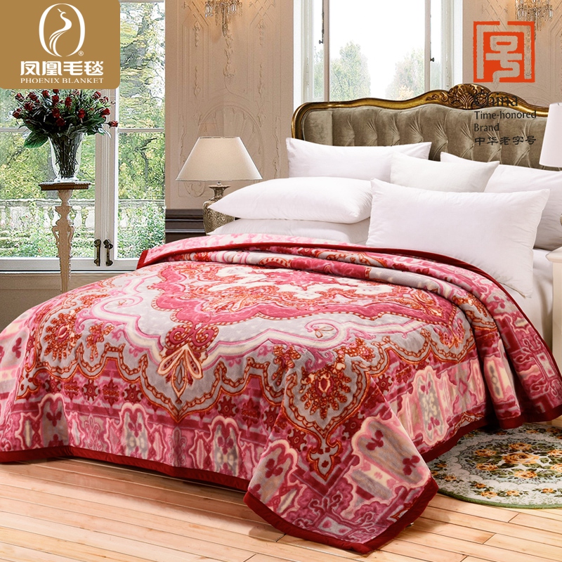凤凰冬加厚纯羊毛宿舍学生澳毛绒床单办公室午睡毯子老式陪嫁毛毯