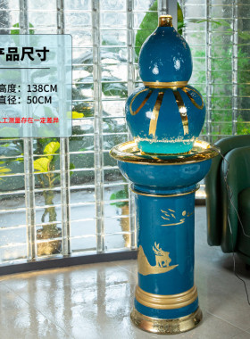 景德镇陶瓷现代流水招财摆件循环水喷泉家居客厅酒店会所鱼缸装饰