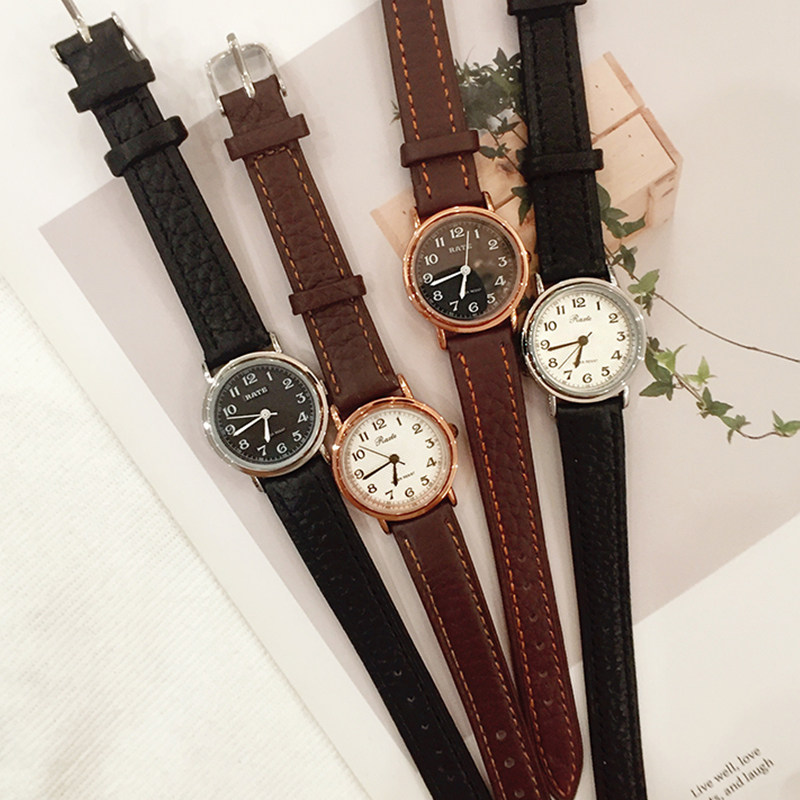时差·rate雷特正品简约迷你数字款石英女士学生文艺复古皮带手表