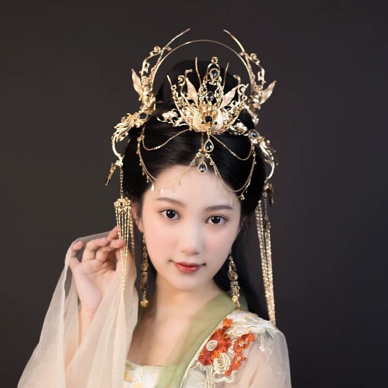 古装原创古风汉服夏日仙侠风红发冠圣母流苏发簪子百搭发饰异域风