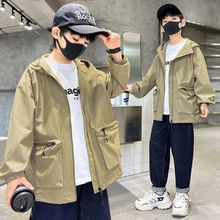 童装男童外套春秋款儿童冲锋衣2025新款连帽风衣男孩爆款秋装上衣