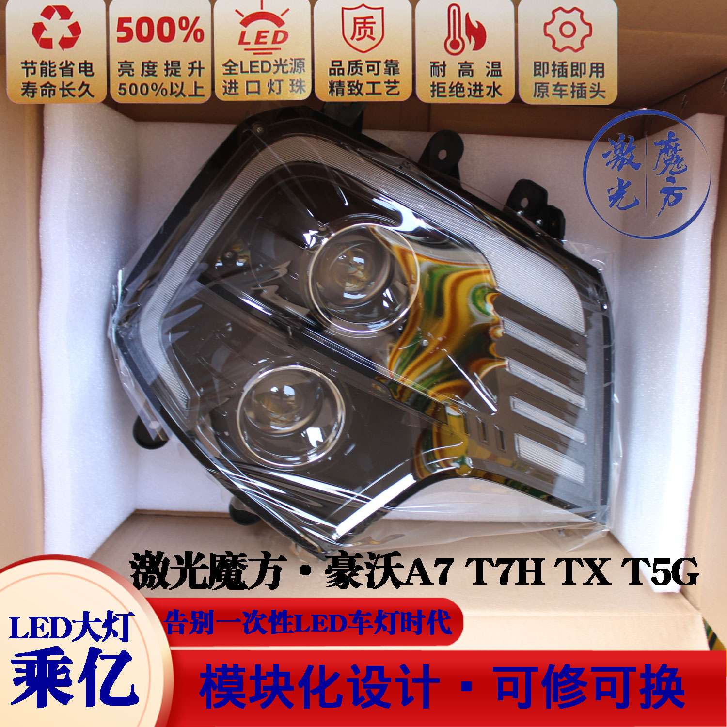 豪沃TXT5G超量透镜LED大灯
