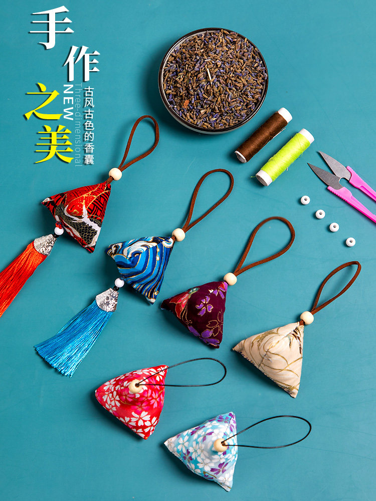 DRAGON BOAT FESTIVAL SACHET DIY MATERIAL BAG SMALL SACHET NATURAL MOSQUITO REPELLENT BAG ANTIQUE EMBROIDERY HANDMADE WORMWOOD SACHET LAVENDER
