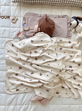 upupfour出口品质新生婴儿盖毯抱被空调毯纯棉包裹巾毯盖毯推车毯