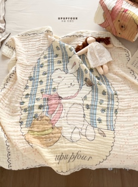 upupfour出口品质婴儿竹棉纱布六层纯棉宝宝盖毯四季通用超柔浴巾