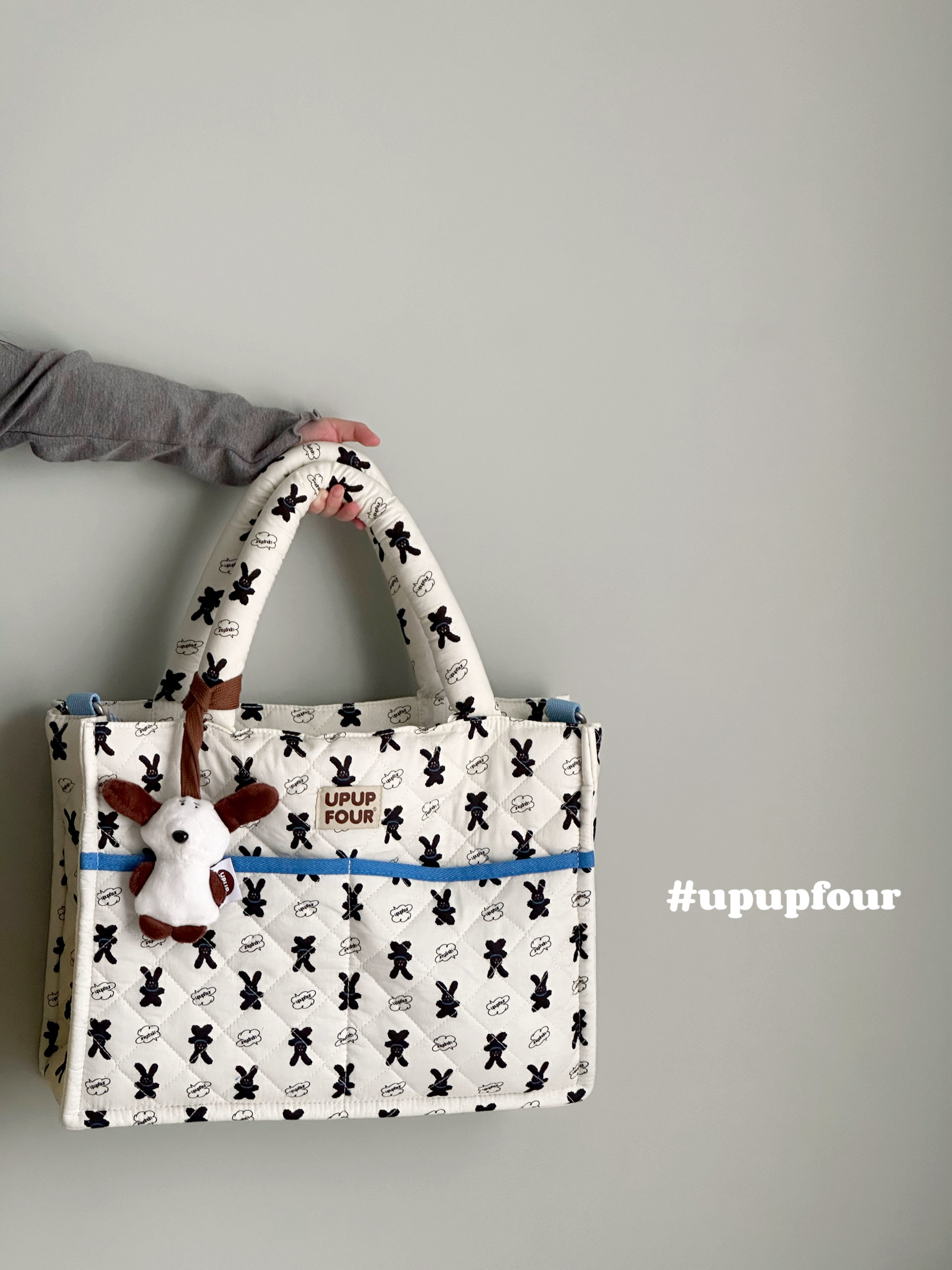 upupfour瑞拉小兔|原创自制韩国多功能纯棉绗缝刺绣妈咪包亲子包