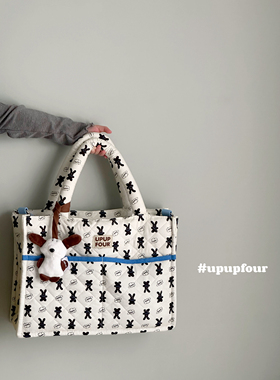 upupfour瑞拉小兔｜原创自制韩国多功能纯棉绗缝刺绣妈咪包亲子包