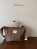 upupfour原创自制韩国ins手提单肩包多功能大容量绗缝刺绣妈咪包