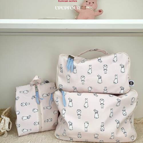 upupfour「奶油小兔」韩国原创可爱便携分装袋行李箱三件套收纳袋
