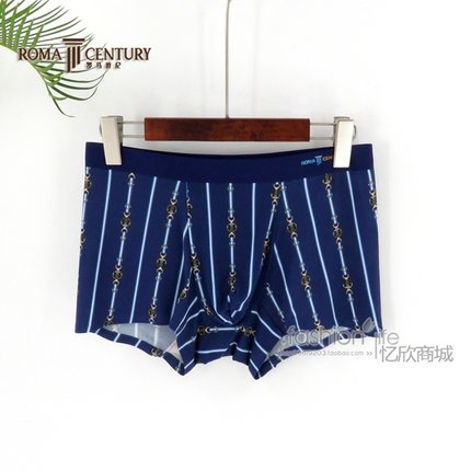 罗马世纪男士内裤印花莫代尔无痕平角裤6708中腰黄金U塑柔软舒适