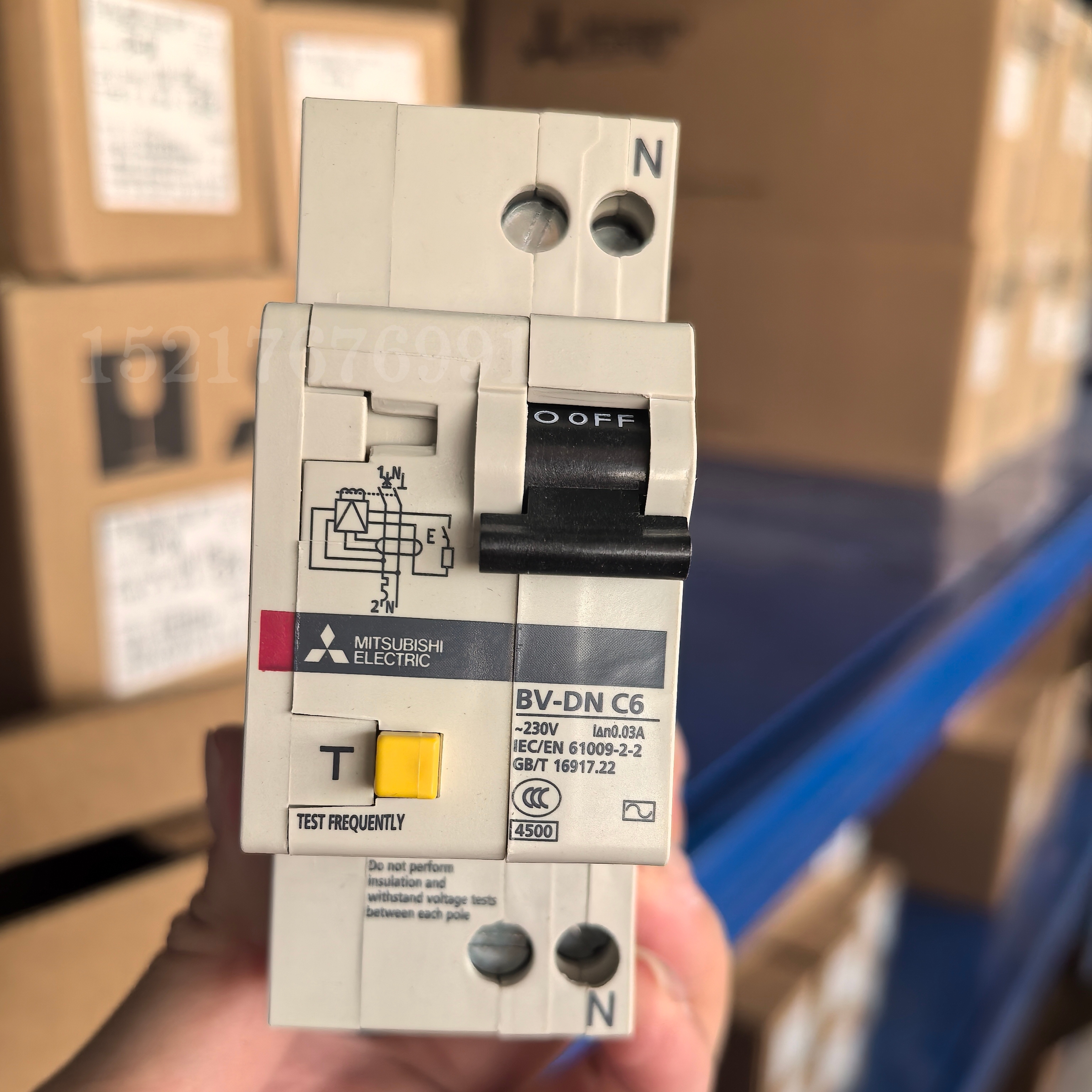 三菱原装正品BV-DN系列电断路器1P+N电流 6A/10A/16A/20A/25A/32A