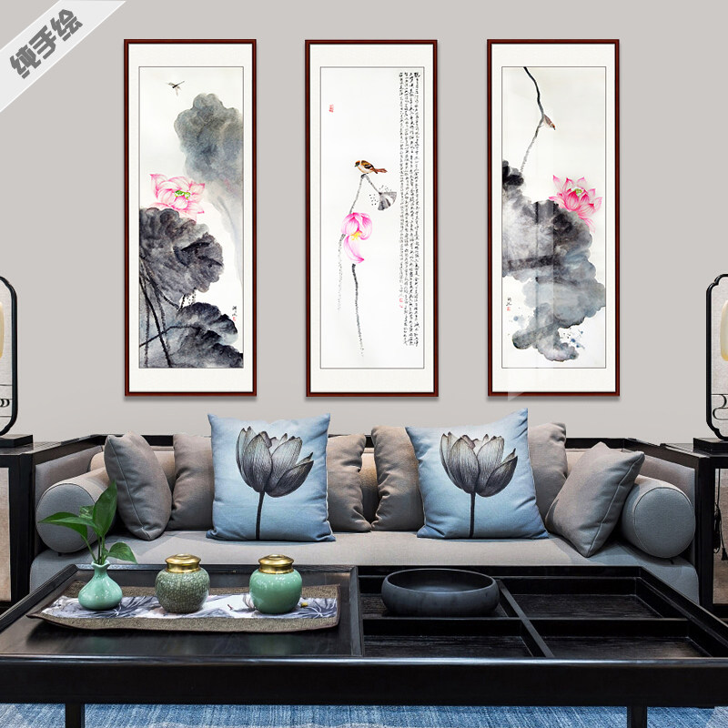 手绘国画客厅办公室挂画壁画装饰