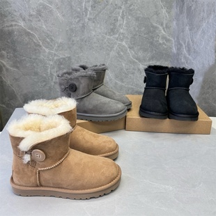 女士秋冬防水防污中筒雪地靴羊皮毛一体防滑减震简单百搭巨保暖