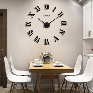 静音创意艺术墙贴表 罗马数字创意挂钟免打孔家用客厅简约时尚 个性