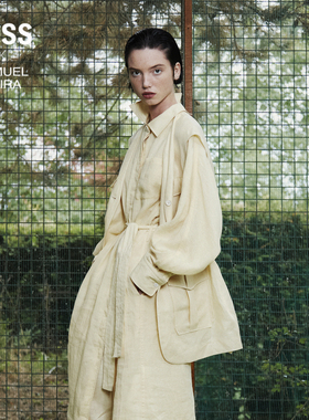 【LESSxSamuel】知识分子风亚麻马甲背心长款宽松外套女2N7513780