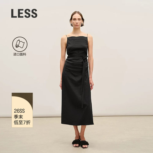 LESS一字领修身无袖连衣裙