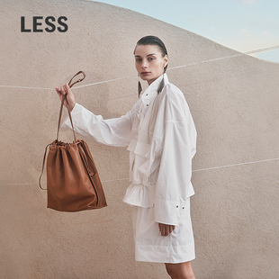 工装 LESS春夏休闲速干外套女廓形短款 夹克女2P4613780 0压系列