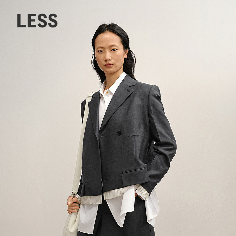 【精工系列】LESS冬通勤职场绵羊毛假两件西装外套女士2P0717260