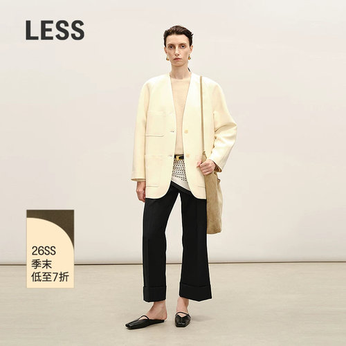 LESS通勤喇叭九分西装裤