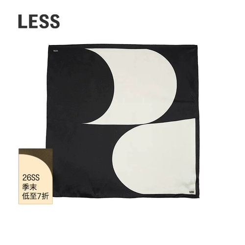 LESS桑蚕丝撞色复古围巾两件套