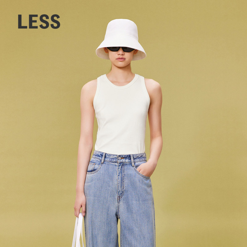 【周迅同款】LESS春罗纹包边修身弹性基础款内搭小背心2O301