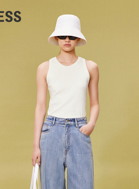 【周迅同款】LESS春罗纹包边修身弹性基础款内搭小背心2O3010310