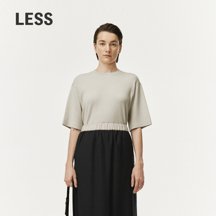 纯色基础简约通勤毛针织衫 LESS春短袖 2O2313340 0压系列