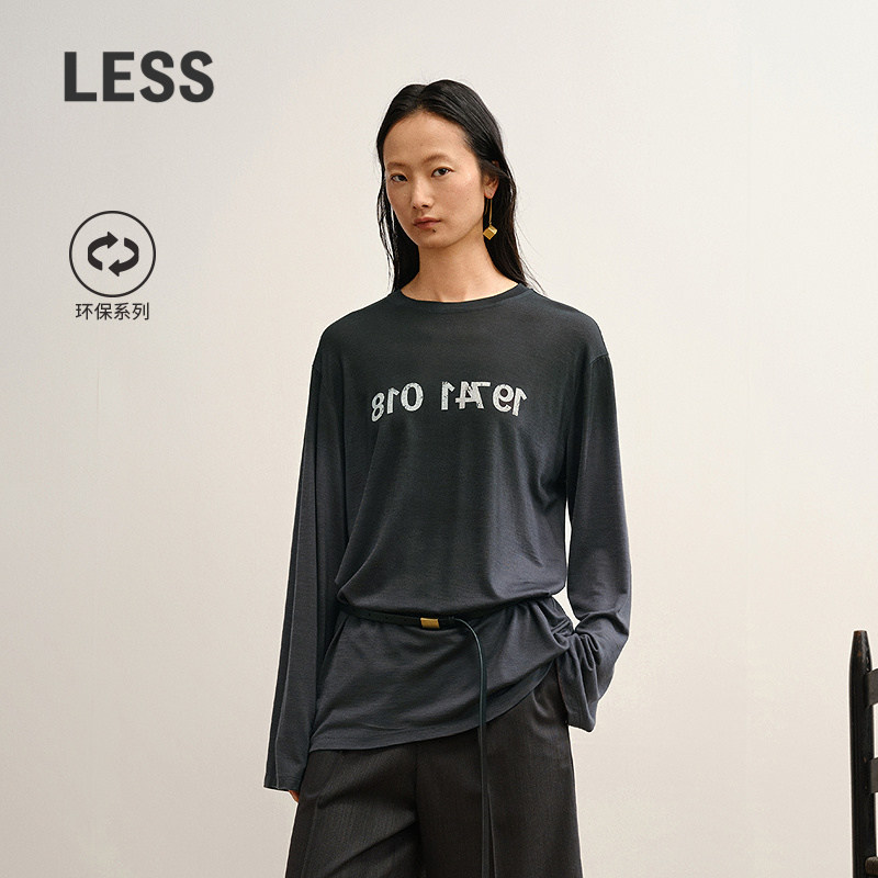 LESS设计感环保渐变长袖T恤图片