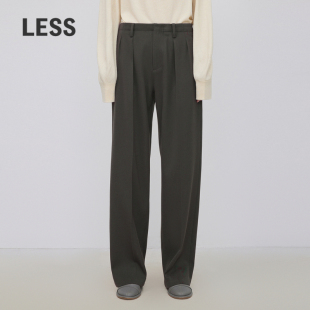 2N0E13340 裤 LESS绵羊毛裤 子女简约休闲宽松直筒西装