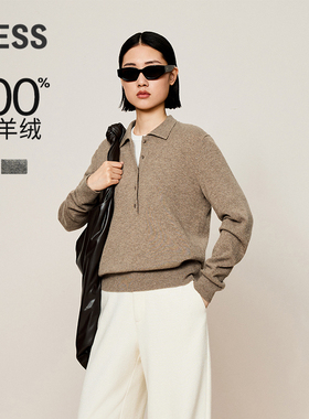 【0压系列】LESS冬polo领时尚毛衫女套头全羊绒毛针织衫2O0310390