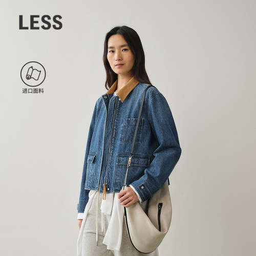 LESS百搭复古短款长袖夹克