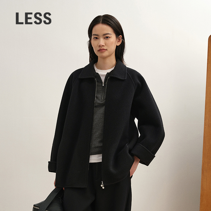 LESS拉链款双面呢外套