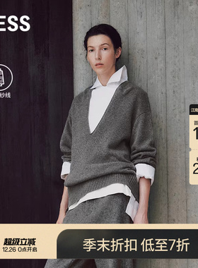 【商场同款/0压系列】LESS2025冬新款进口套头V领针织衫2P0318740