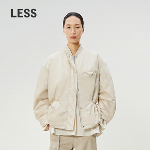 LESS春立领白鸭绒通勤外套简约工装 夹克宽松羽绒服女2P1C11060