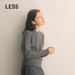 女圆领内搭针织衫 LESS秋冬亲肤羊绒衫 毛衣2O0310470 0压系列