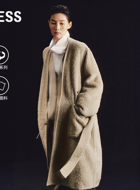【商场同款/0压系列】LESS2025冬新款环保系带毛呢大衣2PB815580