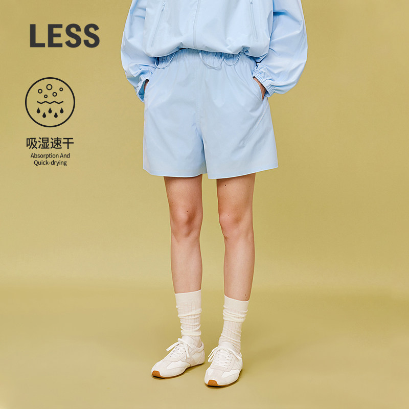 【0压系列】LESS运动速干短裤女松紧腰阔腿休闲裤2O3E126