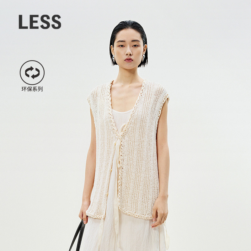 【精工系列】LESS夏日度假感V领针织马甲女民族风背心2P631