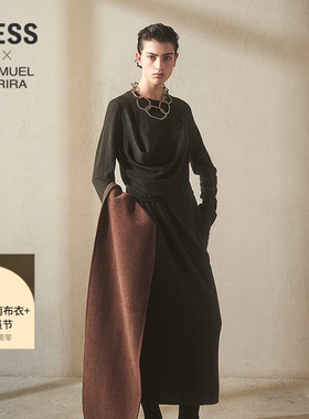 【SAMUEL系列】LESS冬气质羊绒羊毛圆领长袖针织连衣裙2PBG18830