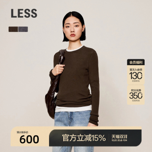 女时尚 针织衫 舒适修身 长袖 2O0310400 套头薄款 LESS冬轻薄打底毛衫