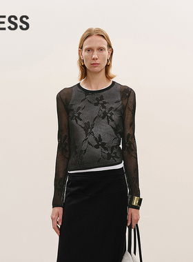 【商场同款/CNY系列】LESS2026春新镂空打底套头针织衫2Q2313990