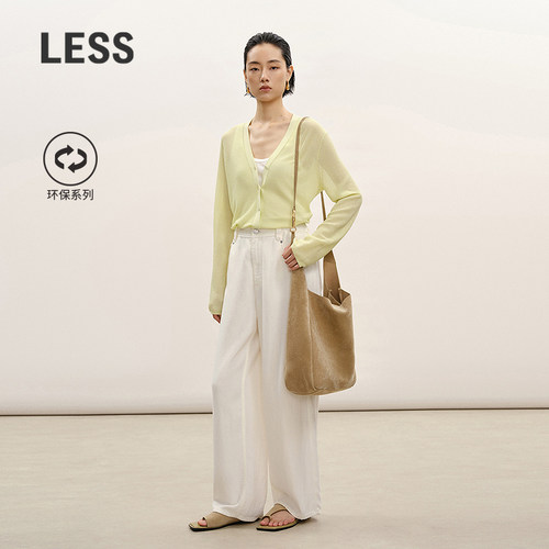 LESS通勤高腰直筒牛仔裤