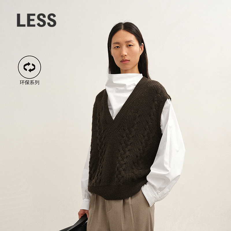 LESS假两件针织衫含牦牛绒