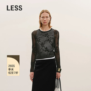 【商场同款/CNY系列】LESS2026春新镂空打底套头针织衫2Q2313990