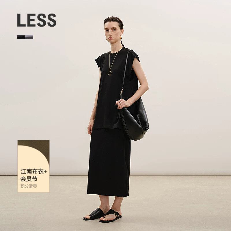 LESS无袖假两件连衣裙