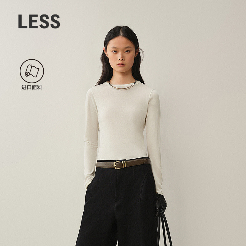 LESS修身百搭圆领长袖T恤图片